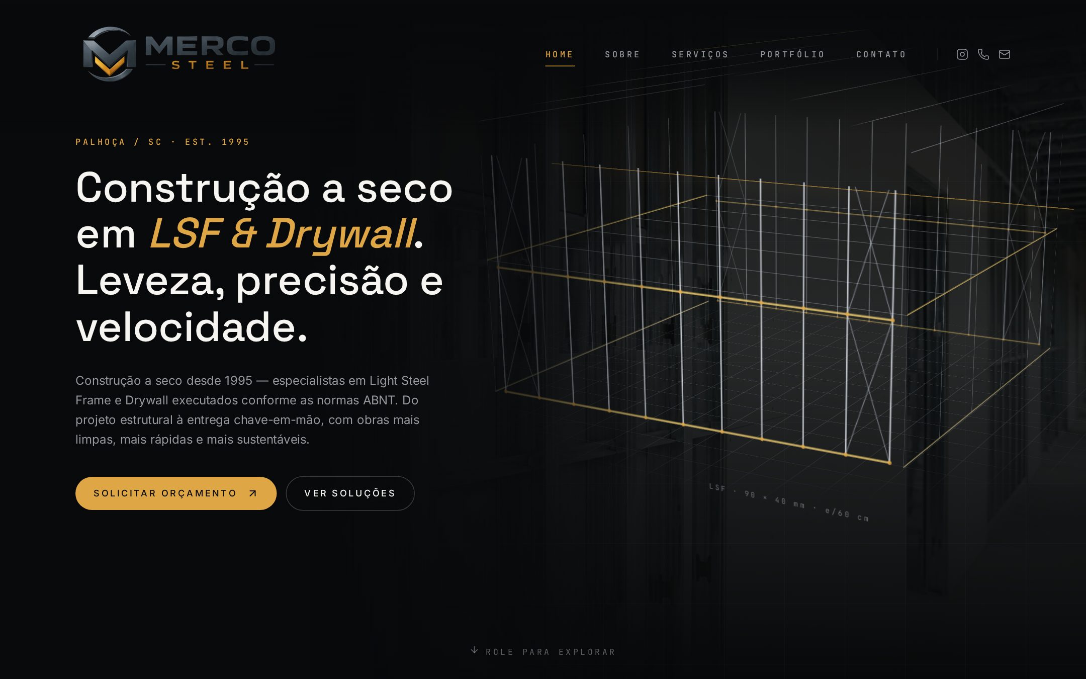 Tela real do projeto Merco Steel
