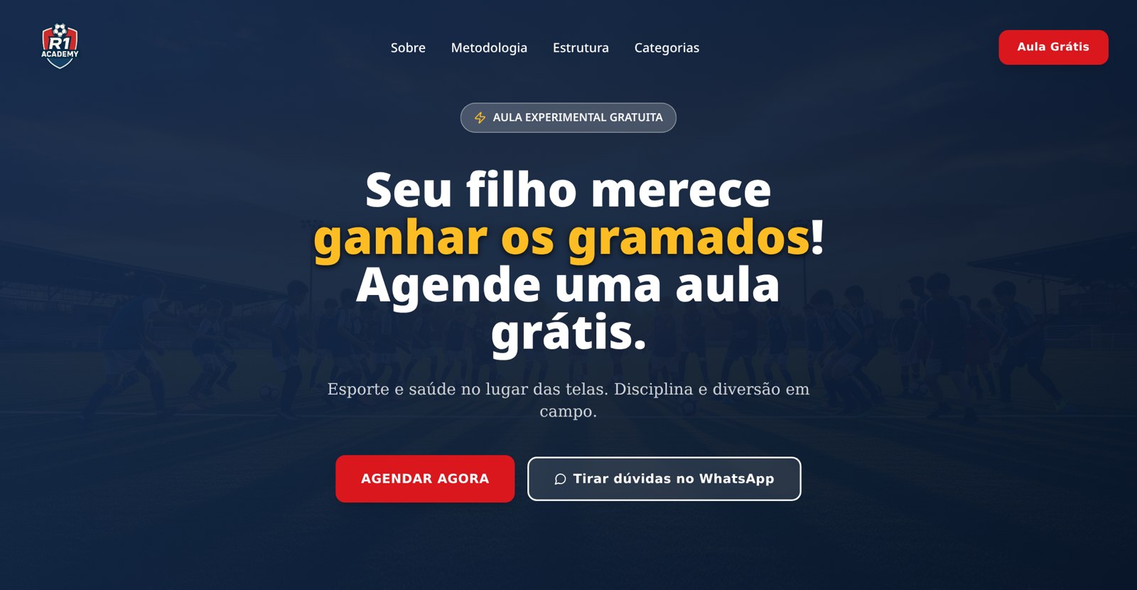 Tela do projeto R1 Academy